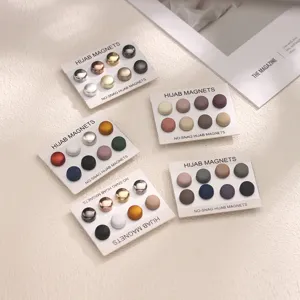 Alloy Hijab Magnets Round No Snag Scarf Clips Muslim Hijab Pins Magnetic Brooch Scarf Accessories For Women