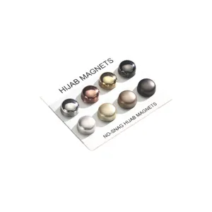 No-snag hijab magnets set, 8 pieces round metallic magnetic pins for scarves and shawls.