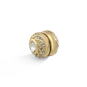 Clip perhijab magnetica dorata con strass scintillanti in elegante design a spirale