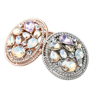 Fibbia per sciarpa in strass cavo vintage elegante spilla con anello per scialle gioielli donna