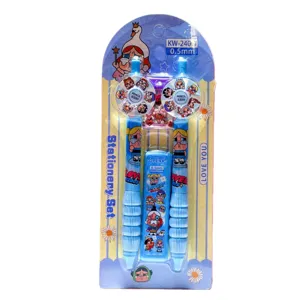 Niedliches Cartoon Druckbleistift-Set mit Radiergummi und Ersatzminen für Schüler Schreibwaren.