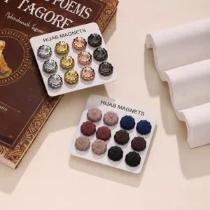 Calamite Hijab Forma Di Fiore Spille Magnetiche Set Accessori Per Sciarpa Musulmana