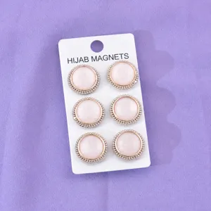 Spille magnetiche per hijab rotonde set di clip per spilla glitterate da donna