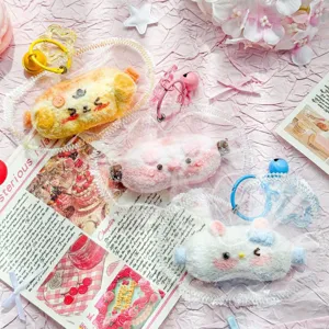 Süße tierische Augenmaske Form Squeeze Spielzeug mit Schlüsselanhängern, weiche Antistress.