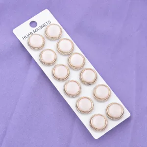 Set di spille magnetiche rotonde per hijab, spilla magnetica glitterata per sciarpe da donna.
