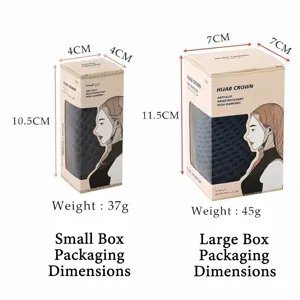 Hijab Crown undercap packaging box size comparison small and large specifications specs