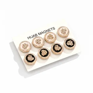Magneti per hijab rotondi spille magnetiche forti bottoni per foulard eleganti da donna