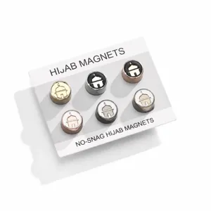 Hijab magneten 6-delige set magnetische spelden voor sjaals en doeken, koepel.
