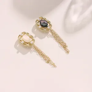 Exquisite golden hollow pearl tassel pants clip and decorative buckle set for styling