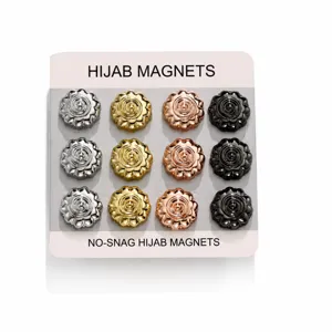 Magneti hijab set forti spilli magnetici spilli di fiori decorativi per scialle 12 pz
