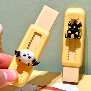 Gomme push-pull Halloween créative avec design château fantôme mignon papeterie cadeau