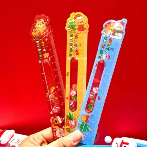 Weihnachten 15 cm Lineal Set, niedliches Schüttellineal für Schüler und Schreibtischbedarf.