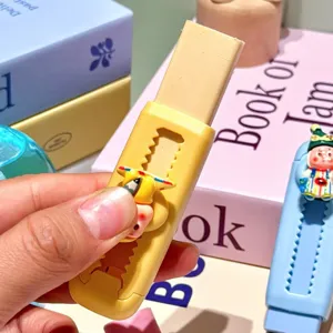 Radierer mit niedlicher Harz Cartoon Figur, Push-Pull Design, Schulbedarf für Kinder.