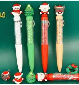 Christmas gel pens cute silicone cartoon student black signature pens holiday stationery gifts