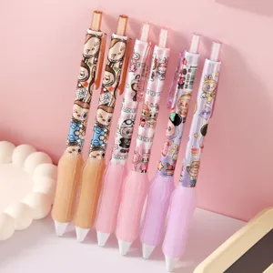 Creative cute cartoon mechanical pencil set with soft grip for students school stationery use