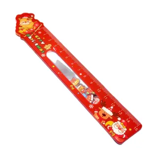 Weihnachten 15cm Lineal süß Treibsand Schüttellineal Schüler Schreibwaren Geschenk.