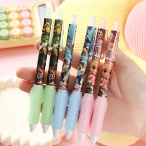 Niedliches Druckbleistift Set mit bequemen Griffbezug und bunten Cartoon Motiven für Schüler.