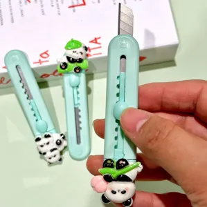 Cute mini panda utility box cutter knife for school stationery and daily express packages.