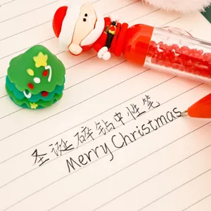 Cute Christmas silicone gel pen student high value black signature pen cartoon gift