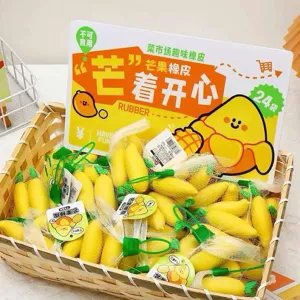Ensemble gomme fruit créatif mignon simulation papeterie cadeau étudiant drôle super