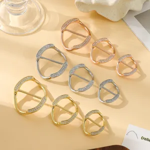 Fibbia per Sciarpa in Lega di Zinco Strass Perla Artificiale Clip per Nodo di Vestiti Moda Scialle Fisso Clip Gioielli