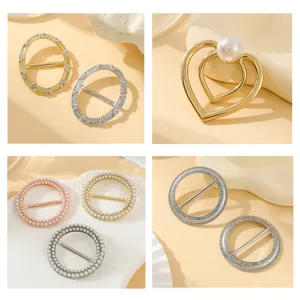 Fibbia per sciarpa in strass alla moda, clip per angolo di maglietta versatile all'ingrosso