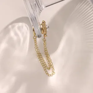 Gouden strass-ketting magnetische kledingsgesp voor stijlvolle taille- en zoombekleding.