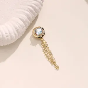 Gouden strass magnetische gesp detail met kettingfranjes voor kledingdecoratie en taille.