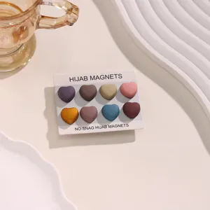 Épingles à Hijab Magnétiques Cœur Mat Pince à Foulard Anti-Accroc Châle Fixe Attache Broche Accessoires de Foulard de Tête Musulman Pour Femmes