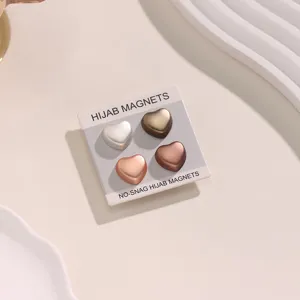 Ensemble d'aimants pour hijab en forme de cœur mat, épingles aimantées pour écharpes.