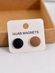 Hijab magnets set of 2 matte black brown round magnetic pins for Muslim headscarf pins