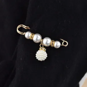 Elegante spilla di sicurezza perle cristallo fermaglio decorativo vestiti dettaglio