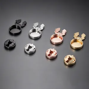Metal shirt button covers set in black silver rose gold gold, stylish cuff accessories