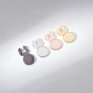 Stylish metal shirt button covers, decorative snap button clips, 4-color fashion accessories.