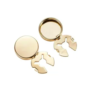 Gold shirt button covers stylish metal snap fasteners clothing accessories cuffs decorations