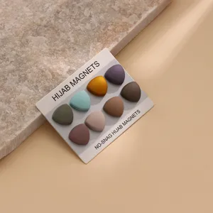 Set of colorful triangle hijab magnets, no-snag magnetic pins for scarves and clothes.