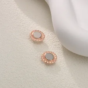 Rose gold magnetic hijab pins with beaded rim, stylish magnetic buttons for headscarves.