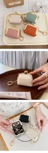 Mini portamonete con chiusura bacio custodia in pelle portaoggetti gioielli accessori
