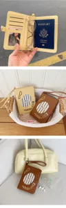 Dachshund passport wallet leather travel card holder case cute multi-functional organizer detail view