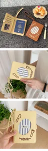 Cute leather passport wallet multi-functional travel card holder passport protection cover