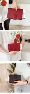 Reise Reisepass Hülle Multikarten Etui Organizer mit Kartenfächern rot schwarz