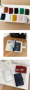 Tragbare PU Leder Reisepasshülle mit vielen praktischen Kartenfächern für wichtige Reisen.