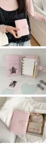 Korean cream style M5 mini loose leaf planner journal cute patent leather notebook aesthetic