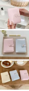 Pastel patent leather M5 mini loose-leaf planner notebook with cute star snap closure detail.