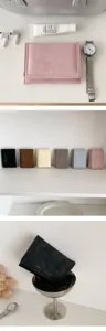Minimalistiko portofoli apo dermatini PU gia gynaikes, konti portofoli apo malako suede.