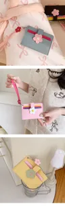Niedliches Blumenkartenetui Geldbörse mit Handschlaufe minimalistisch Y2K Münztasche Damen