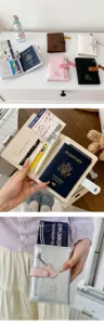 Carino porta passaporto in pelle PU cucciolo portafoglio da viaggio organizer carte
