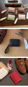 Damen Brieftasche mit Handschlaufe minimalistisches PU Leder Portemonnaie Kartenhalter
