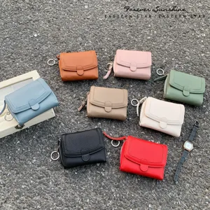 Multifunktionale Damen Geldbörse mit Litschi Muster und Schlüsselmäppchen im koreanischen Stil.