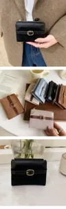 Vrouwen korte suède patchwork portemonnee PU leer tweedelig minimalistisch muntzakje